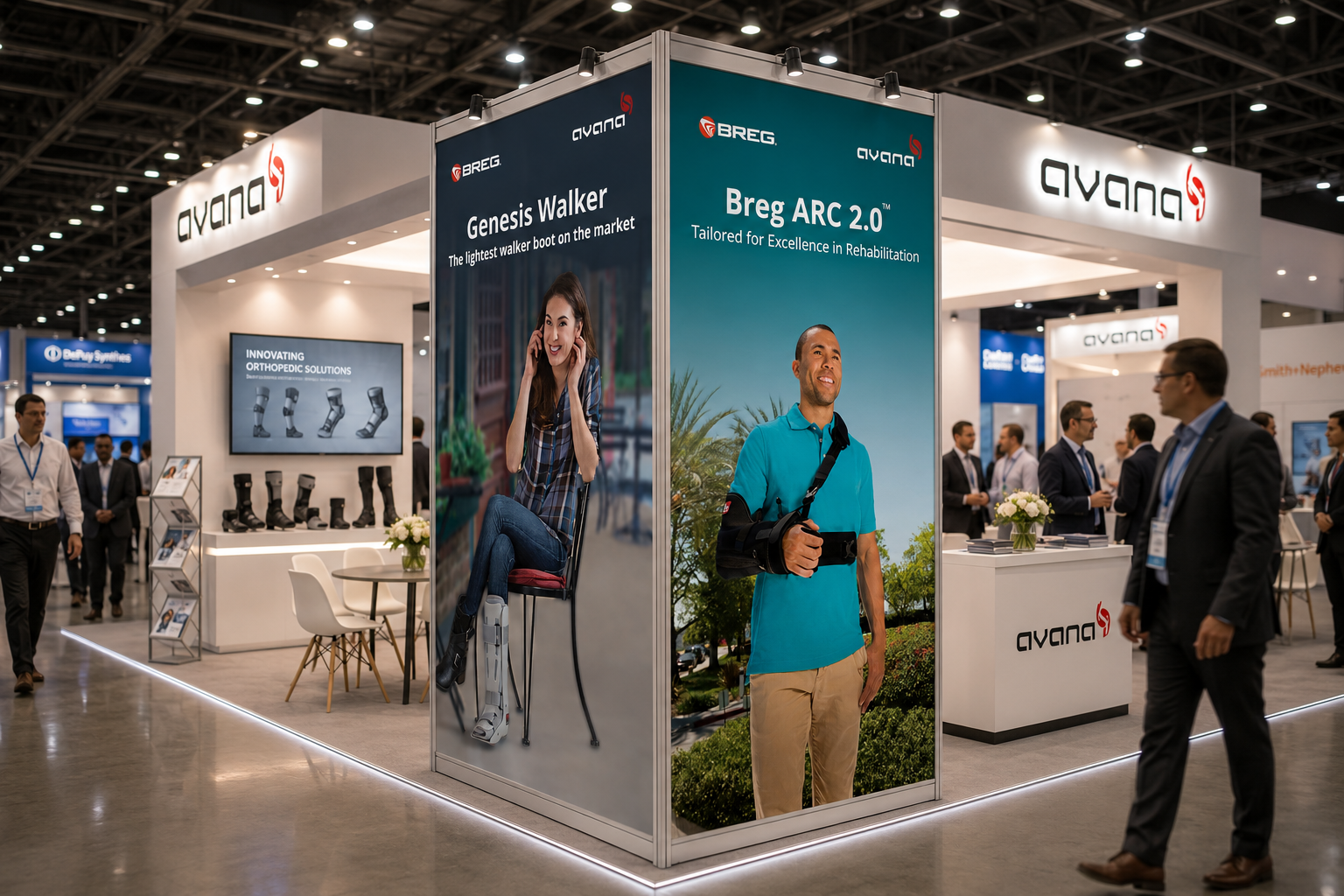 Event backdrop design — orthopedic exhibition branding